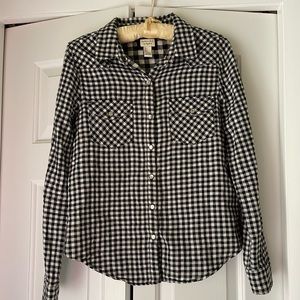 Forever 21 black and white gingham flannel